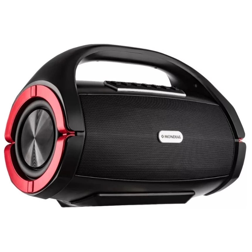 Alto-falante Speaker Caixa De Som Amplificada Mondial Monster Sound SK-06 Bivolt 150W Bluetooth Portátil + 1 Carregador Preto/Vermelho