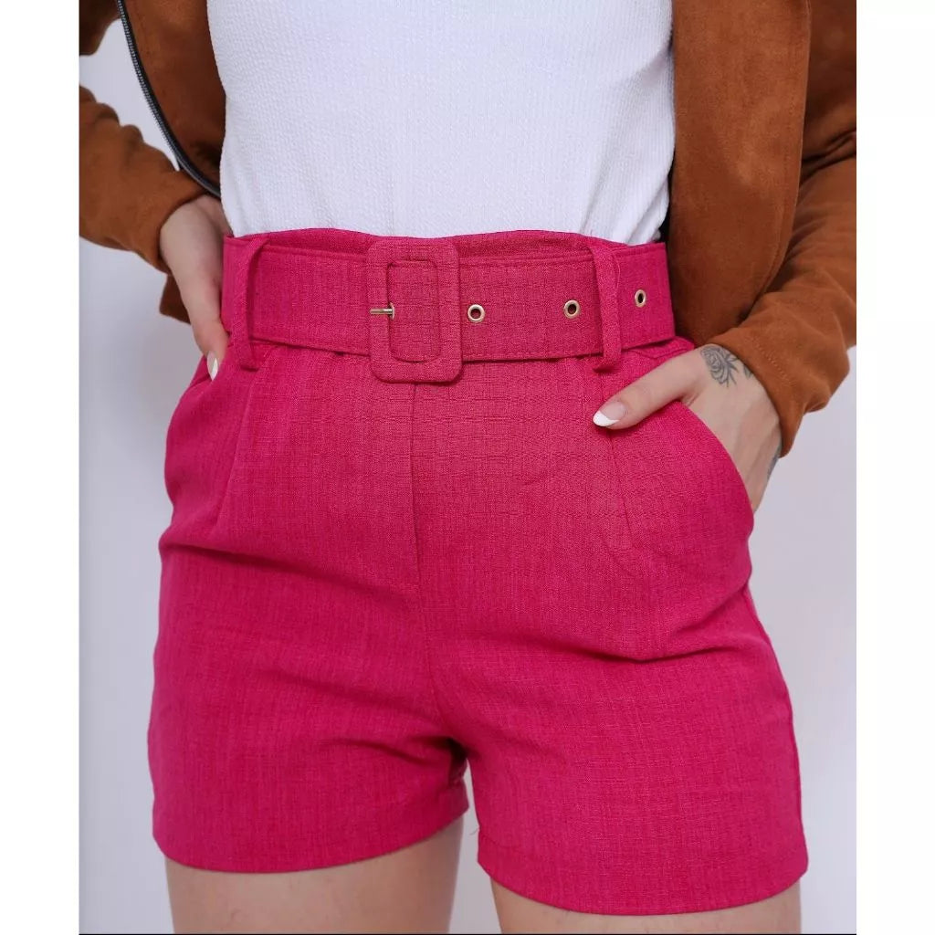 Short Feminino Social De Cinto Short Cintura Alta