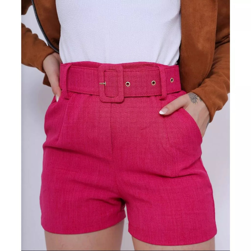 Women's Casual Shorts with Belt High Waist Shorts