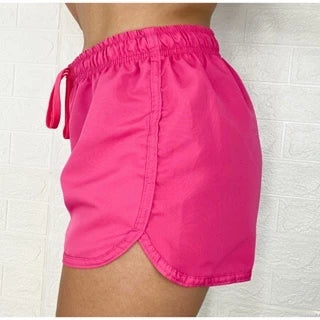 Short Feminino Plus de Tactel com Cadarço Praia Academia Caminhada Confortável