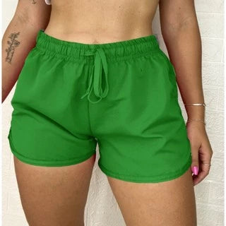 Women's Plus Tactel Short with Lace Beach Gym Walking Comfortable