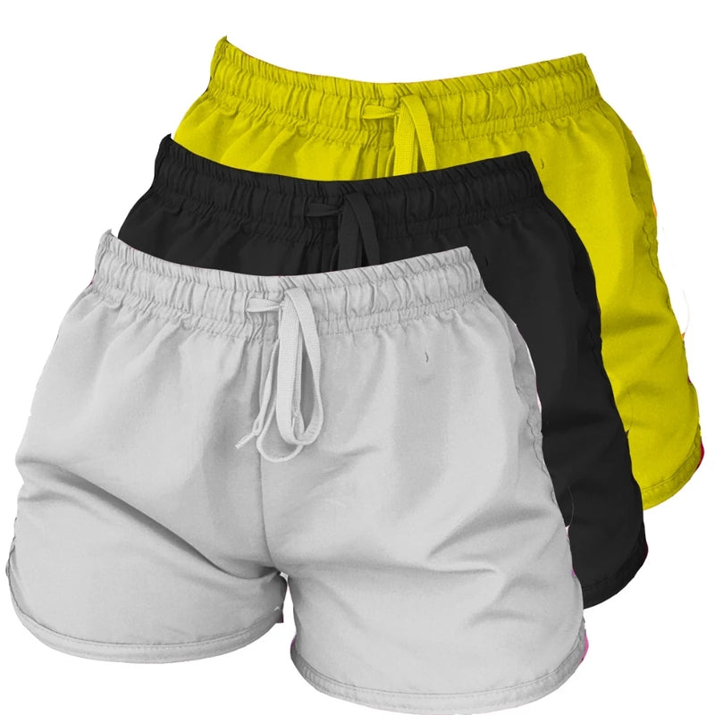 Short Feminino Plus de Tactel com Cadarço Praia Academia Caminhada Confortável