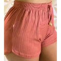 Shorts Feminino Malha Canelada Com E Elastico Ajuste Na Cintura Recorte Na Brarra