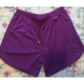 Women's Ribbed Knit Shorts With Elastic Adjustment At The Waist.