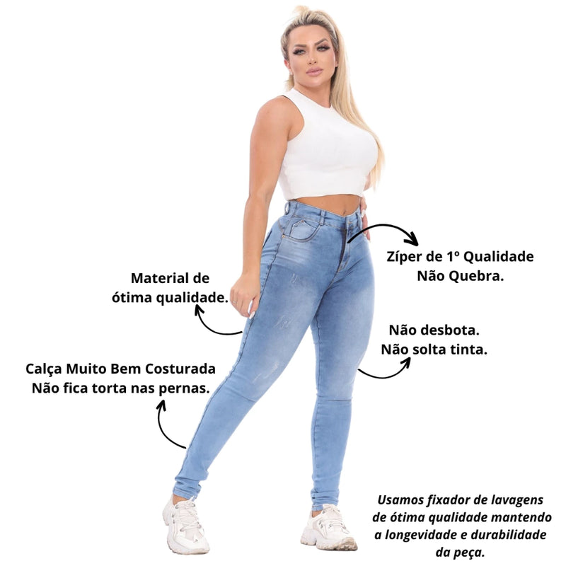 Calça Jeans Feminina Cós Curve Clara Empina Bum bum