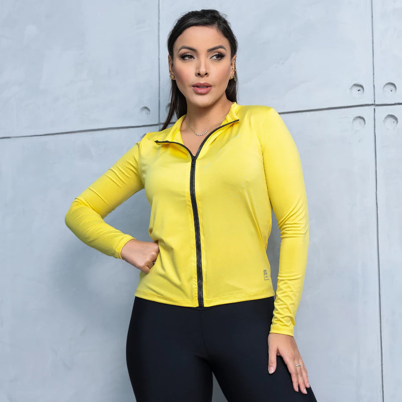 Casaquinho Casaco Fit Proteção Solar Treino Academia Zíper Slim Blusa Térmica