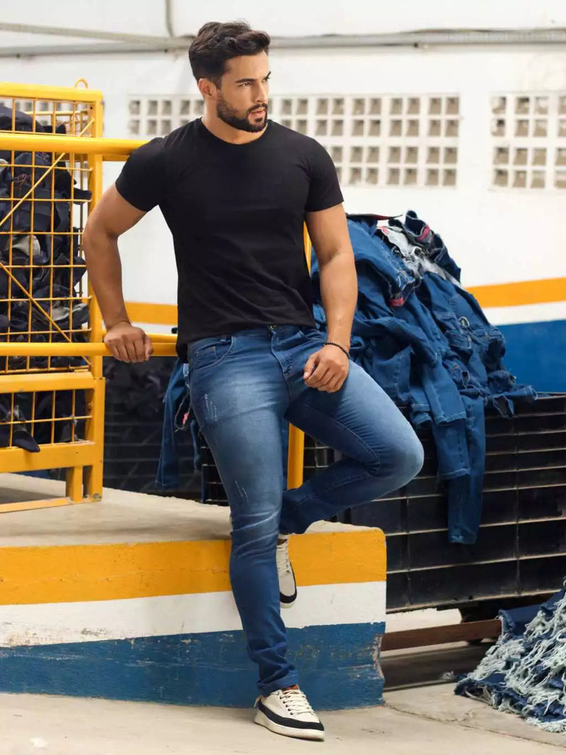 Calca jeans Masculina Americana Tradicional com Lycra