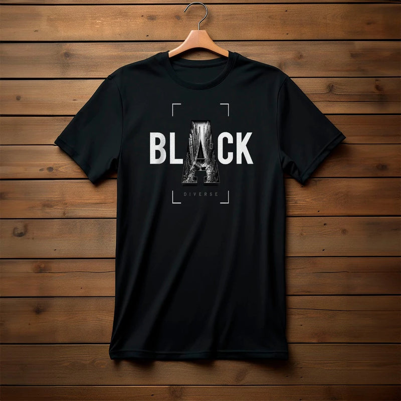 T-shirt Black Diverse Camisa 100% Algodão Pima Swag Premium