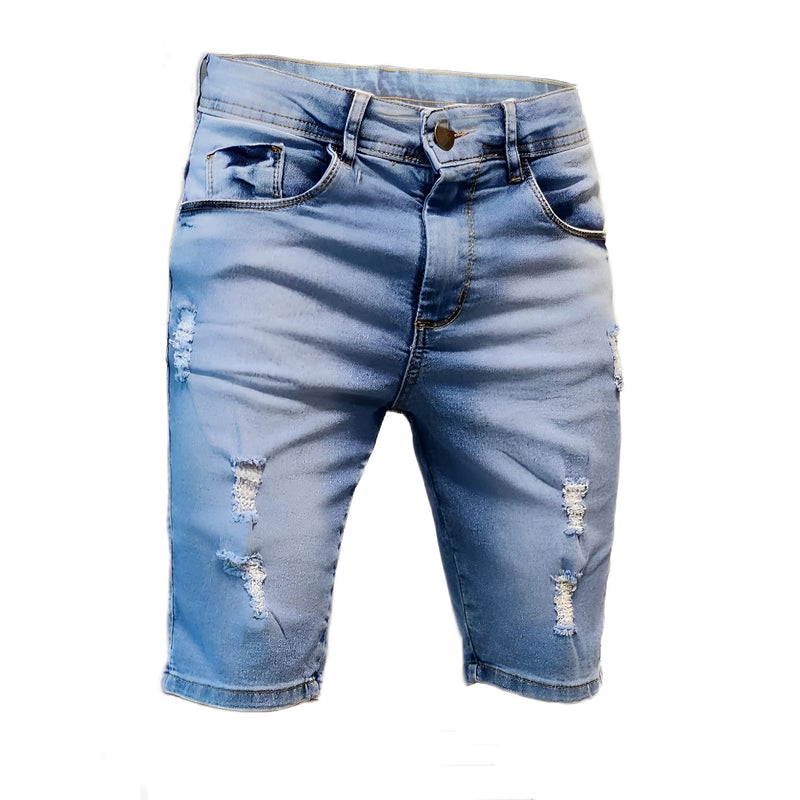 Kit 03 Bermudas Jeans Masculinas SLIN COM LYCRA Destroyed Alto PADRÃO