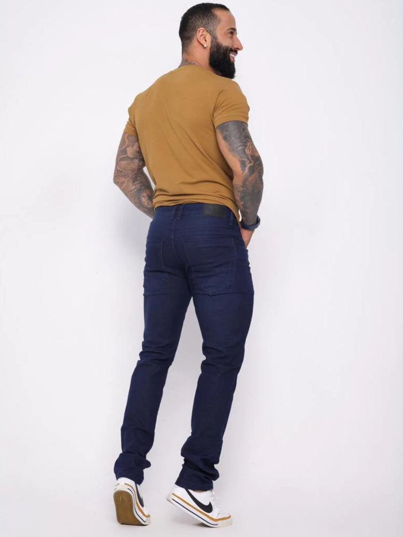 Calça Jeans Masculina Tradicional Com Elastano Lycra