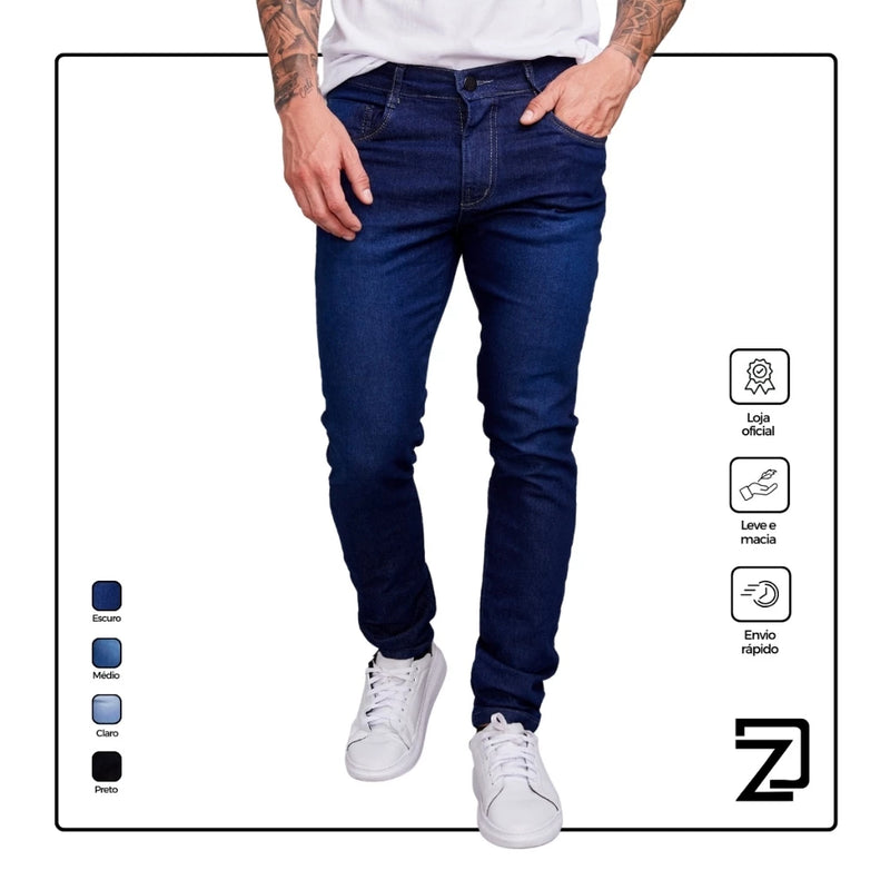 Calça Jeans Skinny Masculina Slim