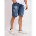 Bermuda Jeans Masculina Rasgado 100% Algodão