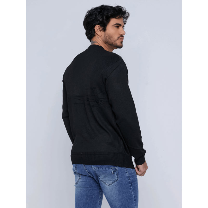 Blusa Masculina de Inverno Suéter Modal Liso Gola Redonda 3RD SD360