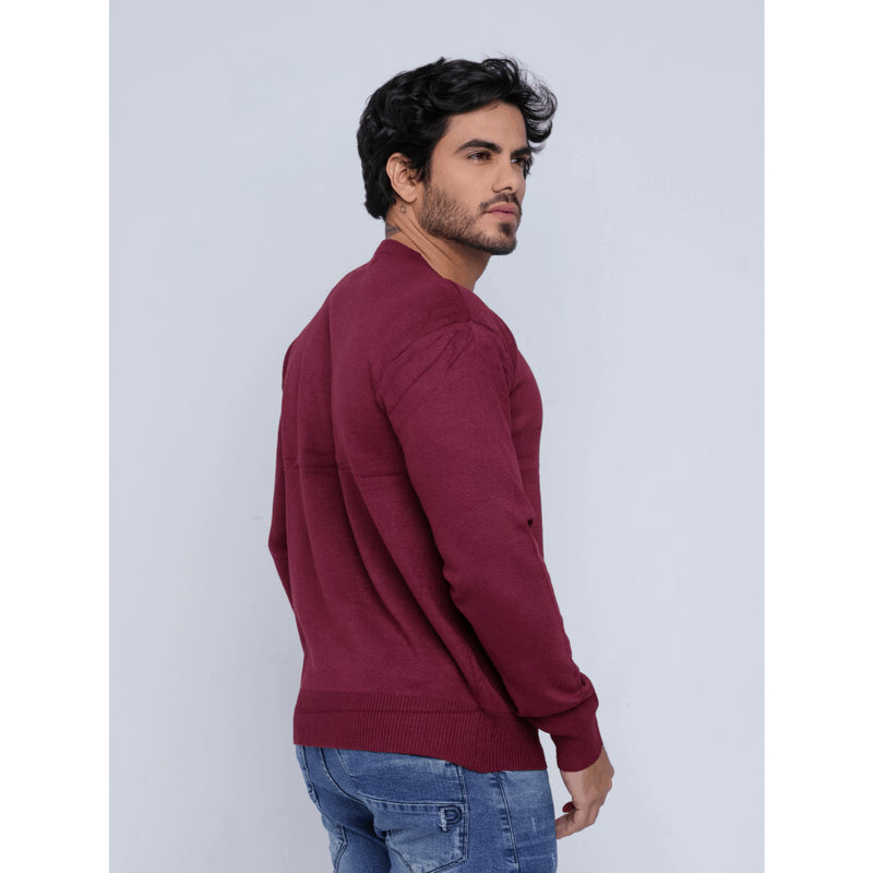 Blusa Masculina de Inverno Suéter Modal Liso Gola Redonda 3RD SD360