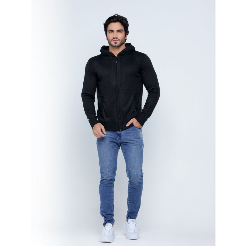 Casaco Masculino Moletom de Ziper Jaqueta Tricot Liso Blusa de Frio 3RD SD964