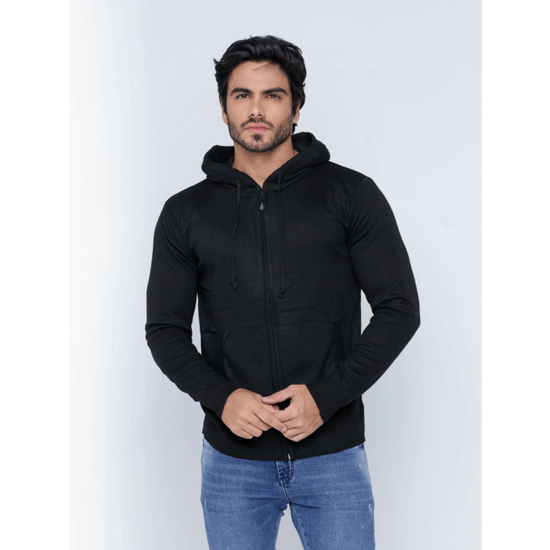 Casaco Masculino Moletom de Ziper Jaqueta Tricot Liso Blusa de Frio 3RD SD964