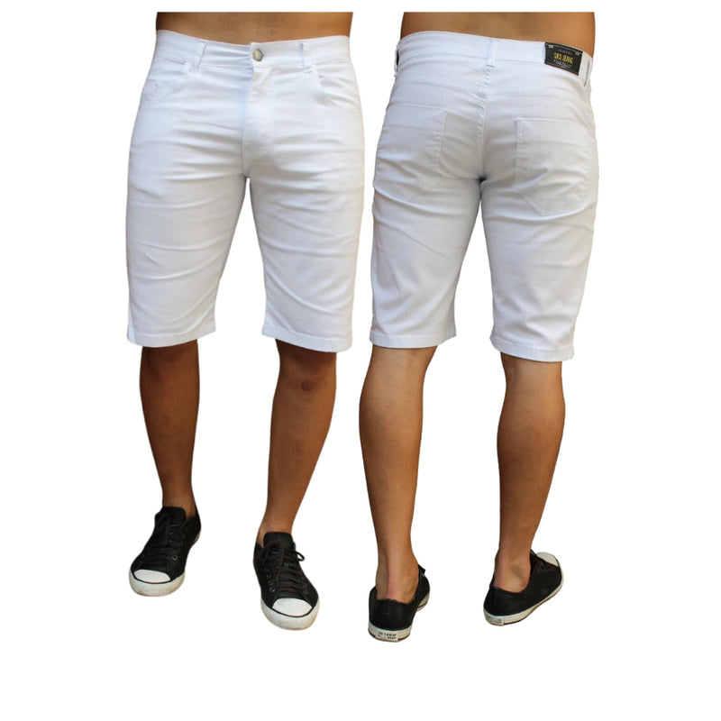 Kit 03 Bermudas Jeans Masculina Lycra Lisa Premium