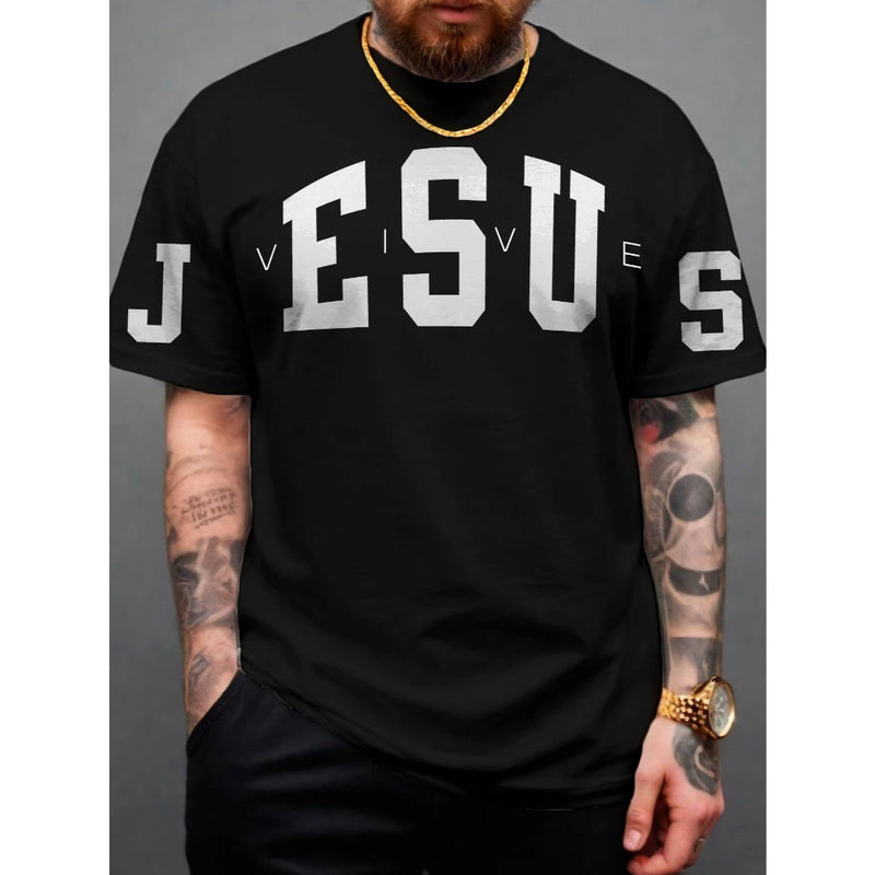 Camiseta Masculina Jesus Vive Moda Evangélica Camisa 100% Algodão