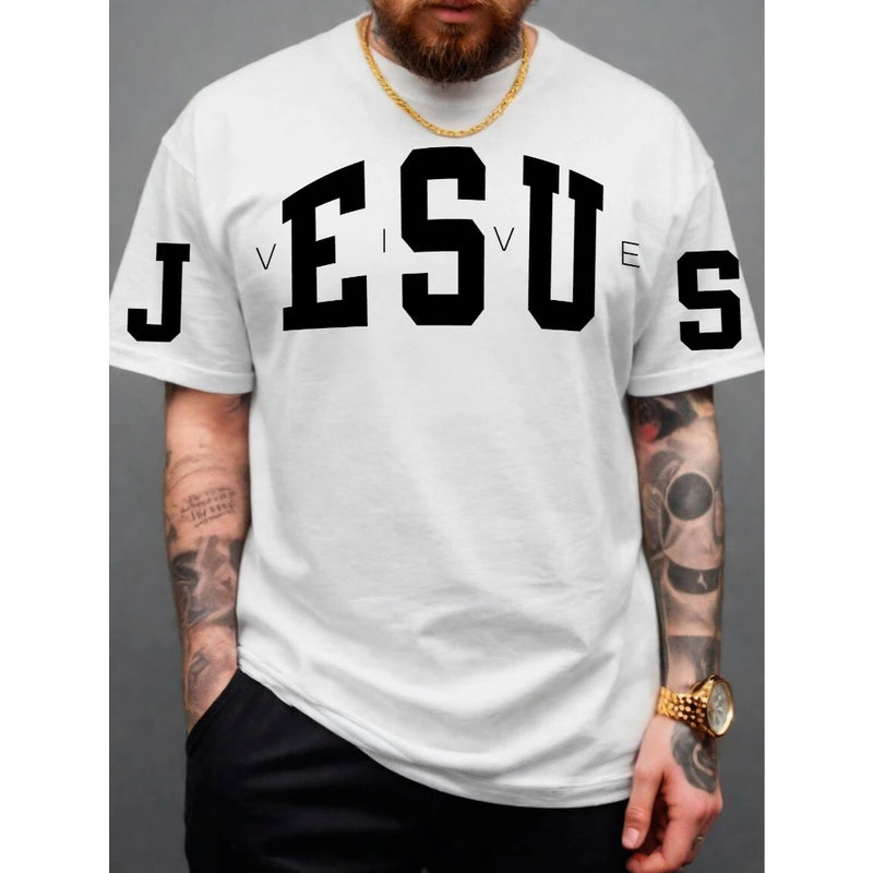 Camiseta Masculina Jesus Vive Moda Evangélica Camisa 100% Algodão