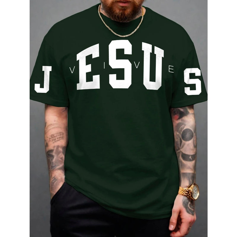 Camiseta Masculina Jesus Vive Moda Evangélica Camisa 100% Algodão