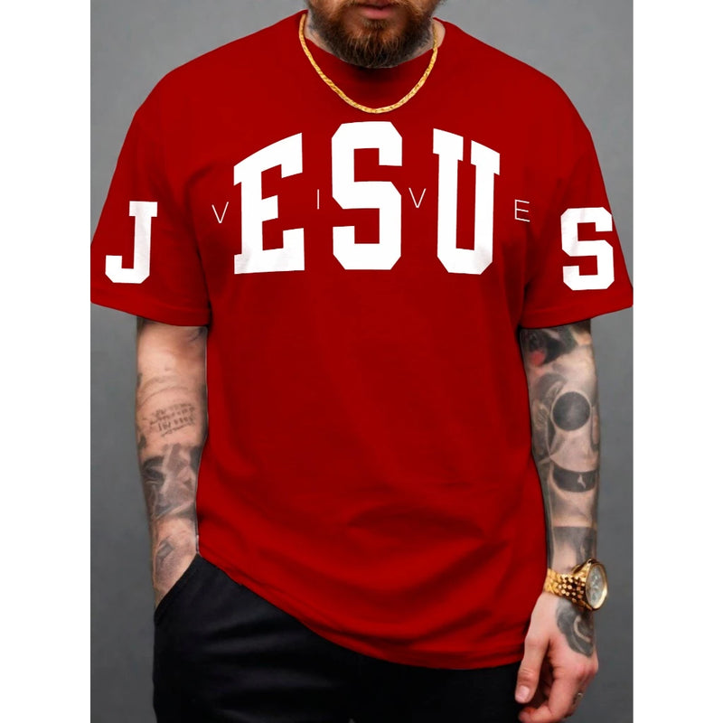 Camiseta Masculina Jesus Vive Moda Evangélica Camisa 100% Algodão