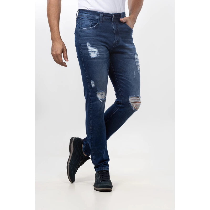 Calça Jeans Masculina  Super Skinny Justa Colada na Perna Com Lycra Elastano