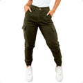 Calça  Cargo Feminina Jorgge  Bolso Lateral Com Lycra