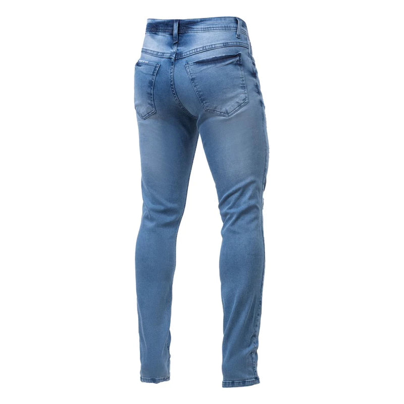 Calça Jeans Masculina Skinny Lycra Com Zíper Elastano Nova Tendência