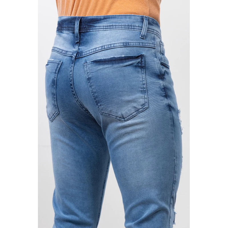 Calça Jeans Masculina Skinny Lycra Com Zíper Elastano Nova Tendência