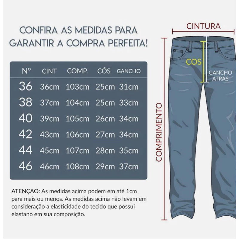 Calça jeans Básica masculina moda Casual Trabalho confortável