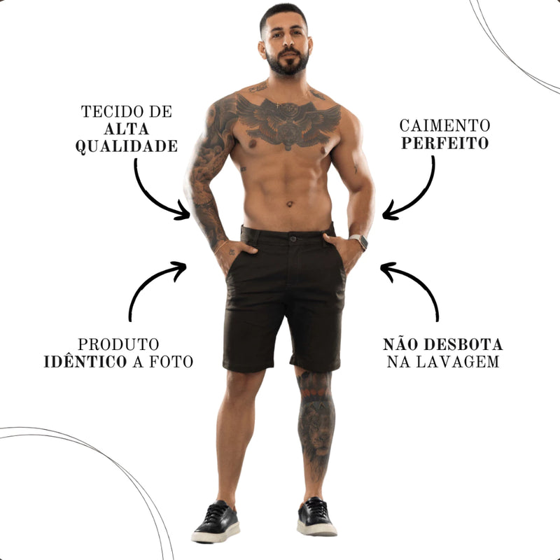 Bermuda Jeans Masculina Com Lycra Elastano Short Masculino