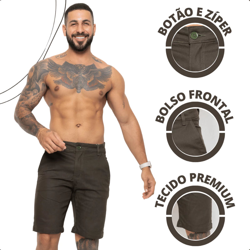 Bermuda Jeans Masculina Com Lycra Elastano Short Masculino