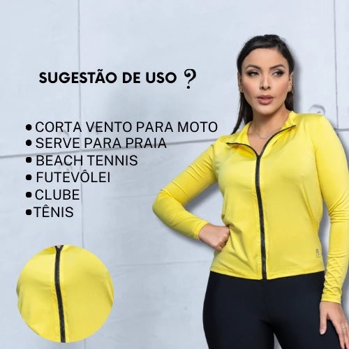 Casaquinho Casaco Fit Proteção Solar Treino Academia Zíper Slim Blusa Térmica