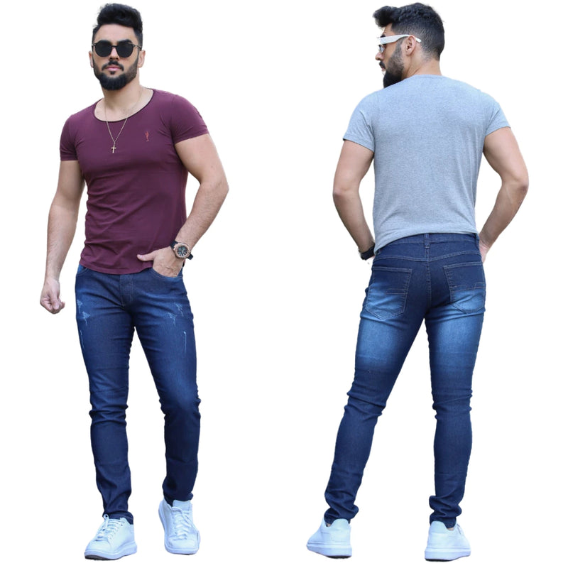 Kit 3 Calça Jeans Masculina Skinny Lycra Qualidade Premium C/ Lycra