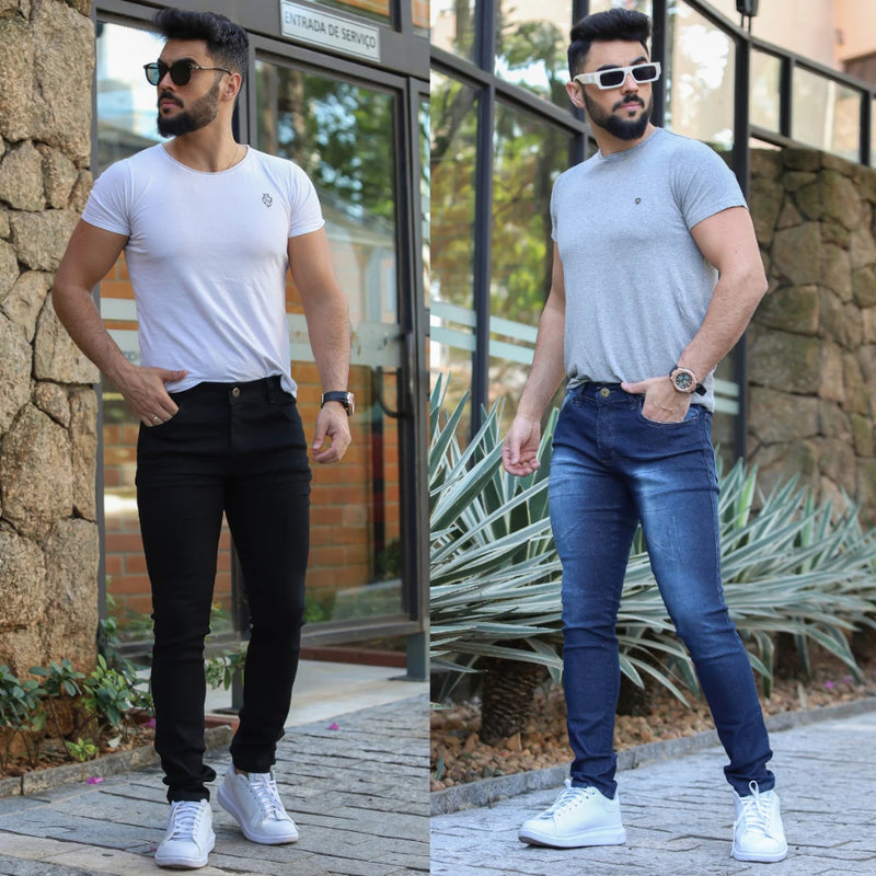 Kit 3 Calça Jeans Masculina Skinny Lycra Qualidade Premium C/ Lycra