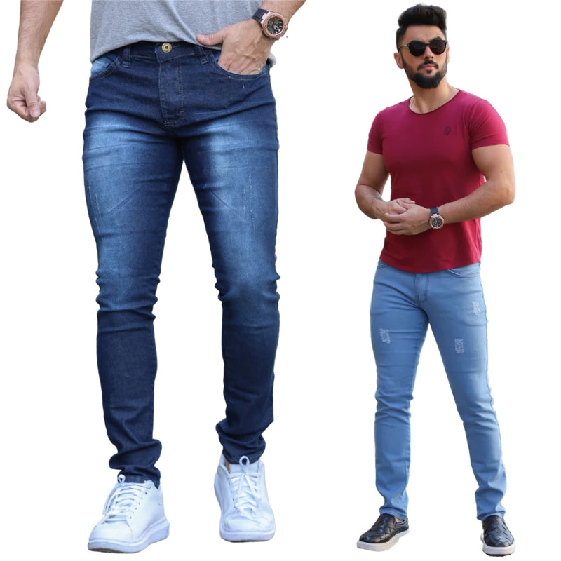 Kit 3 Calça Jeans Masculina Skinny Lycra Qualidade Premium C/ Lycra