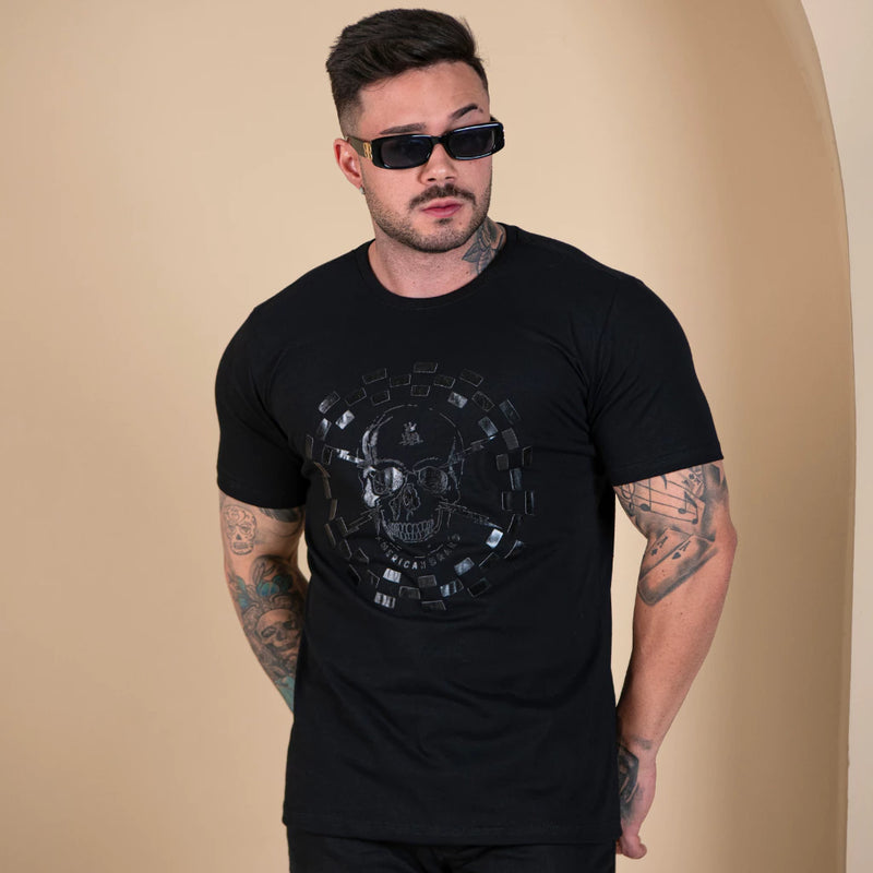 Camiseta Masculina Estilosa Longine Premium Jovem Algodão Camisa