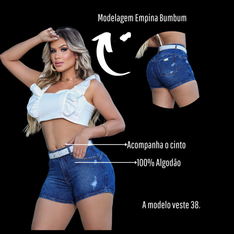 Short Jeans Feminino Curto Modela e Levanta Bumbum Vários Modelos