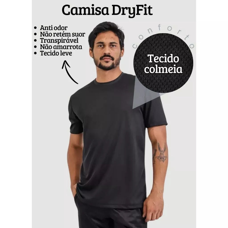 Camisa DRY FIT Masculina - Modelo MAX Academia Corrida Crossfit