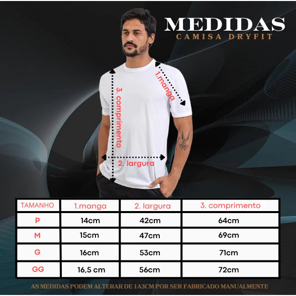 Camisa DRY FIT Masculina - Modelo MAX Academia Corrida Crossfit