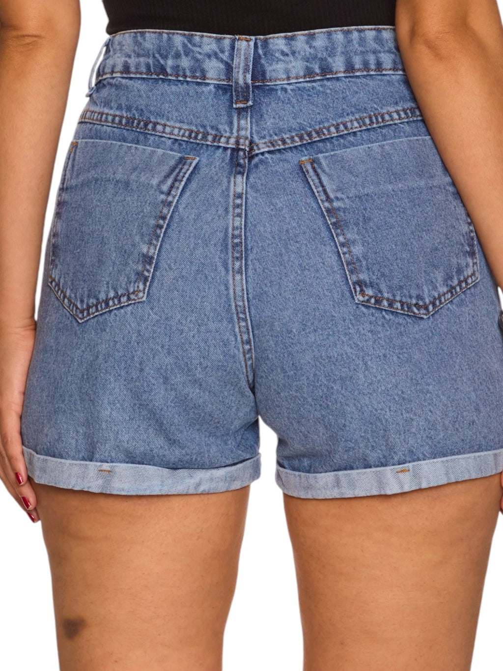 Short Jeans Brilho Strass Estrela Moda Feminina