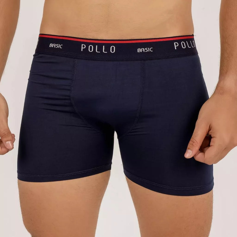 Kit Com 6 Cueca Boxer Pollo de Poliamida Lisa - Conforto e Qualidade