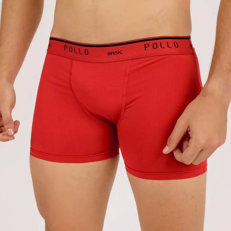 Kit Com 6 Cueca Boxer Pollo de Poliamida Lisa - Conforto e Qualidade