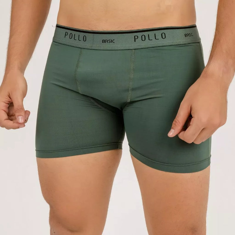 Kit Com 6 Cueca Boxer Pollo de Poliamida Lisa - Conforto e Qualidade