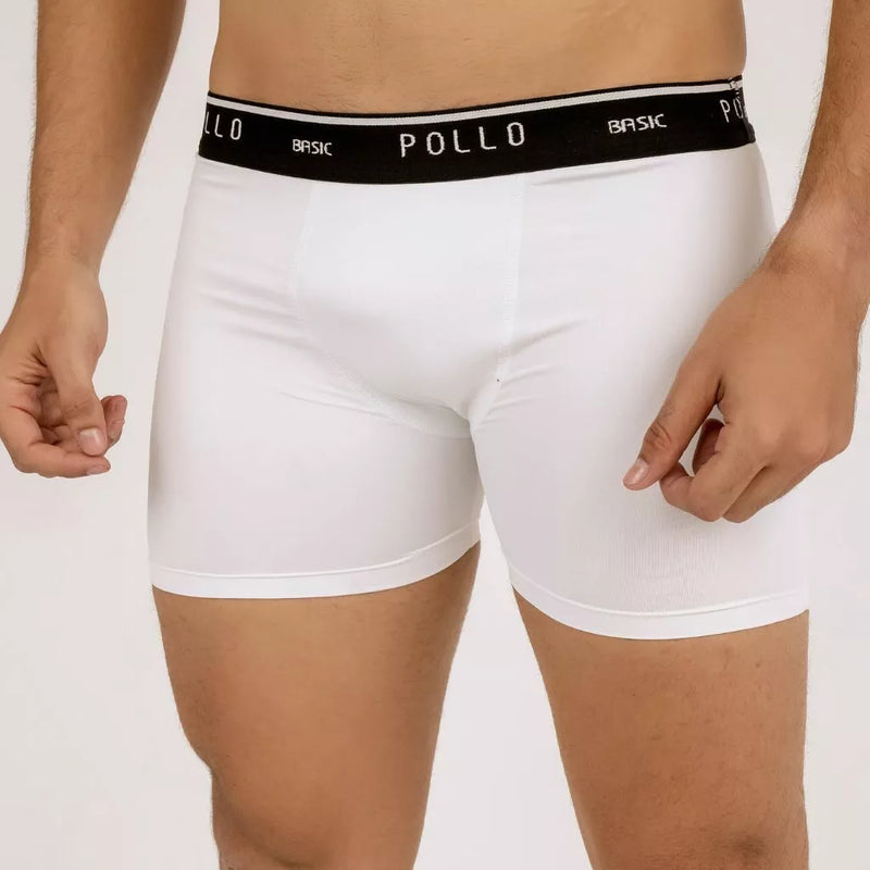 Kit Com 6 Cueca Boxer Pollo de Poliamida Lisa - Conforto e Qualidade