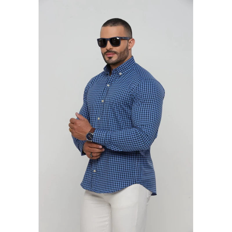 Camisa Country Xadrez Manga Longa Masculina Social Slim Fit Lida de Boiadeiro