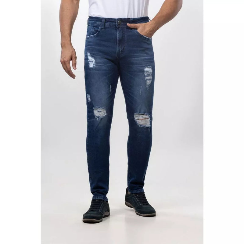 Calça Jeans Masculina  Super Skinny Justa Colada na Perna Com Lycra Elastano