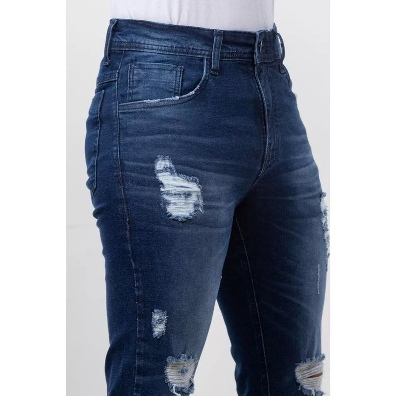 Calça Jeans Masculina  Super Skinny Justa Colada na Perna Com Lycra Elastano