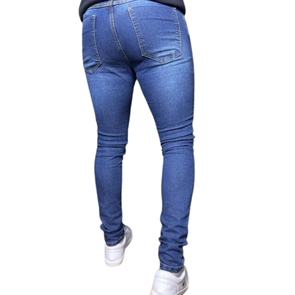 Calça Jeans Rasgada Destroyed Skinny Elastano  Masculina Premium