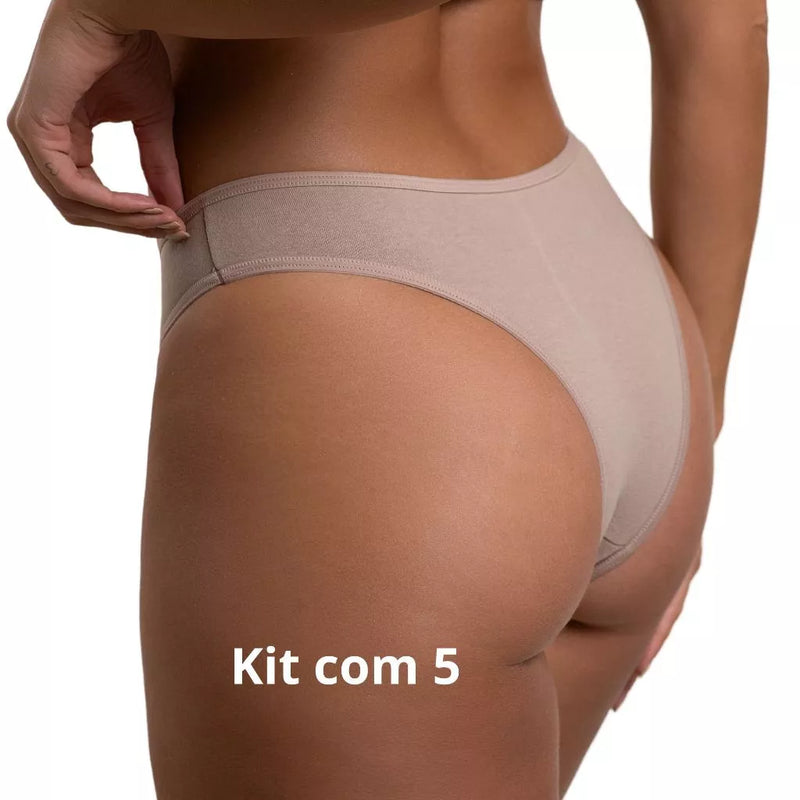 Kit Calcinhas Tanga de Algodão Conforto Tanga Básico Cotton Feminina